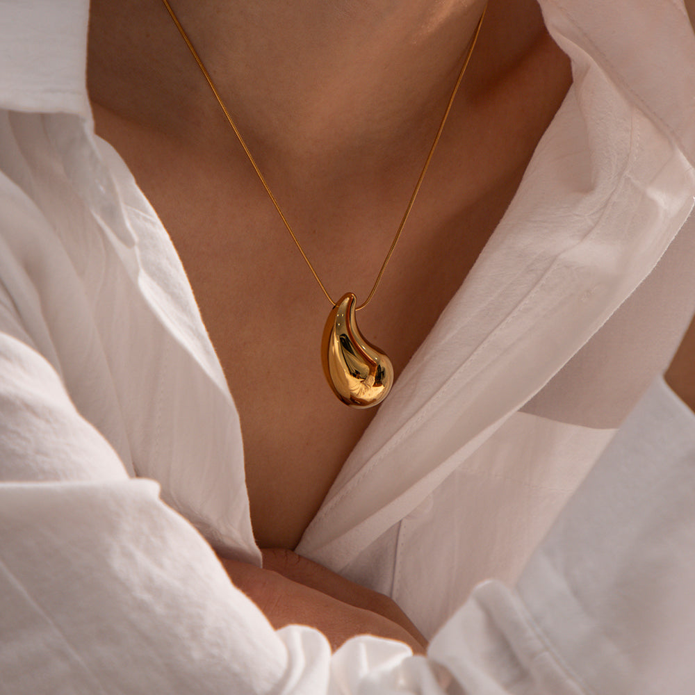 Eternal Teardrop Charm Necklace