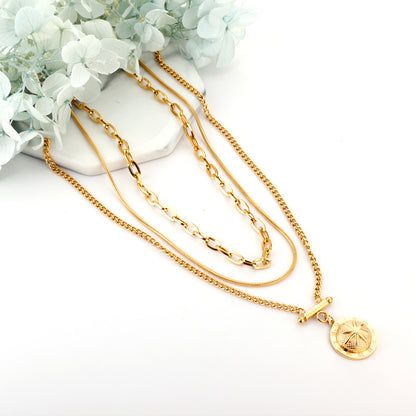 Gleaming Sundial Layered Necklace