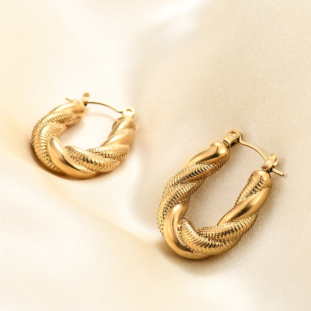 Twisted Gold Hoops