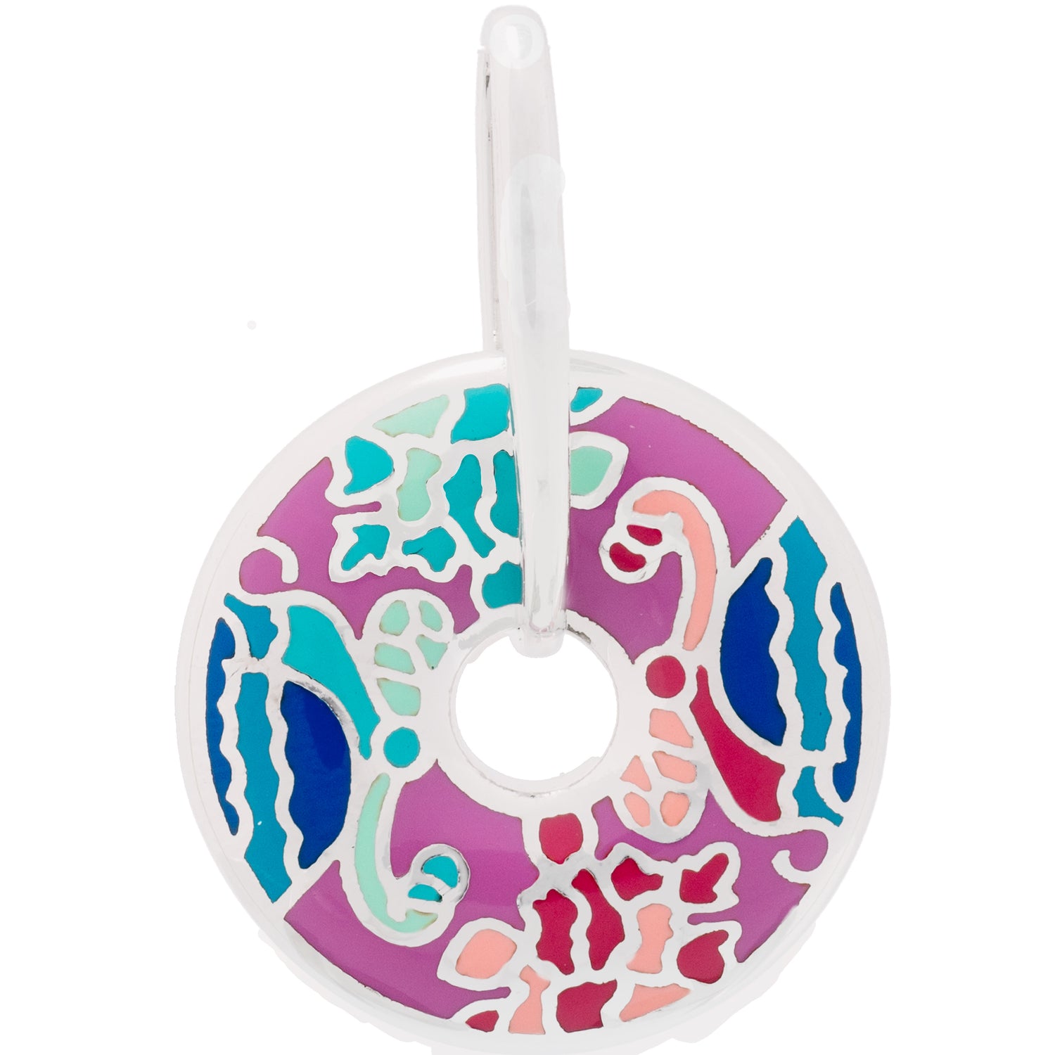 925 Silver Colour Oasis Enamel Pendant