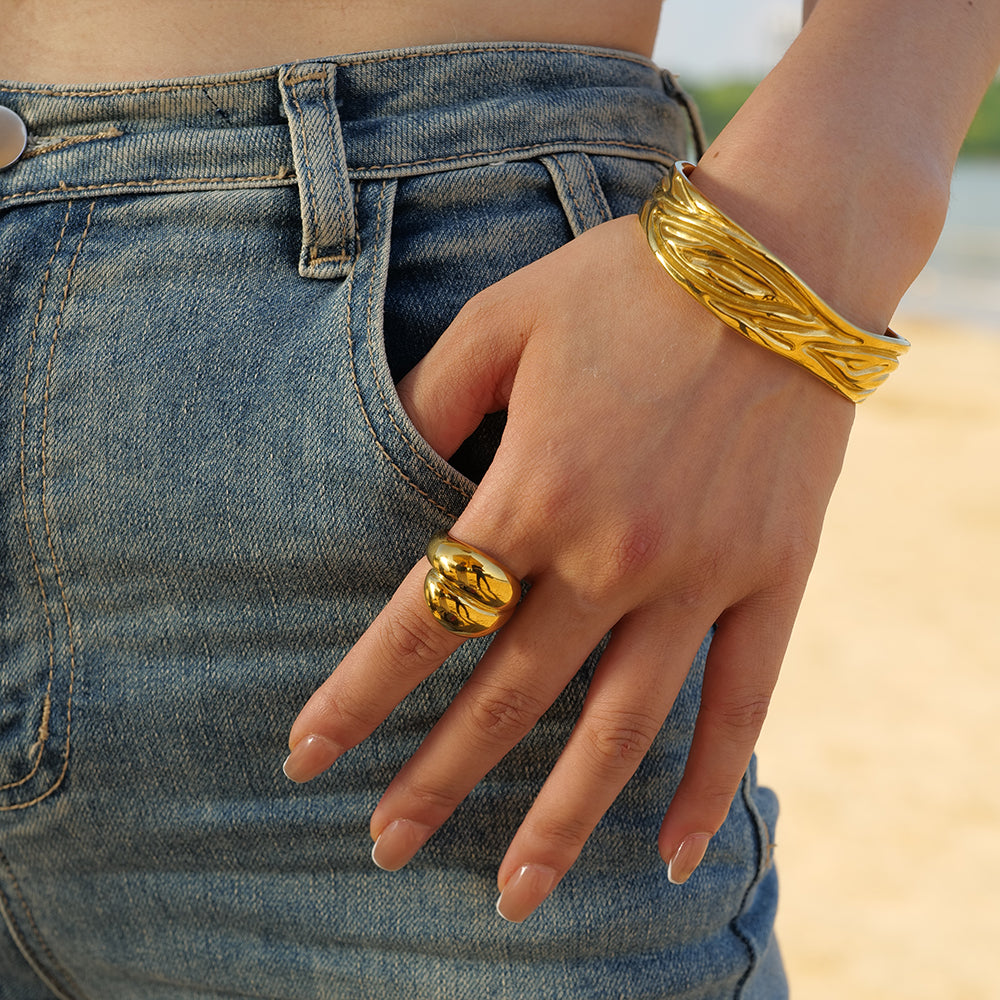 Hammered Gold Cuff