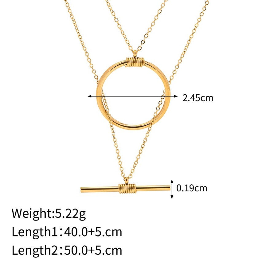 Geometric Chic Gold Layered Necklace