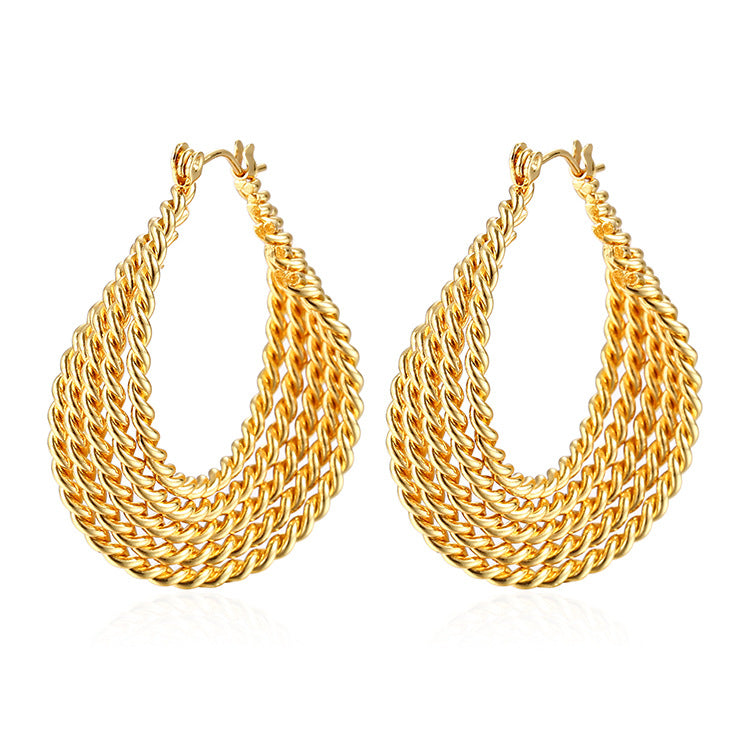 Swirl Gold Hoops
