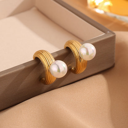 Pearl Hoop Earrings