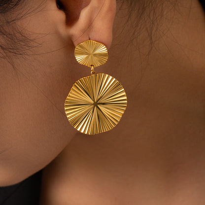 Radiance Disc Gold Danglers