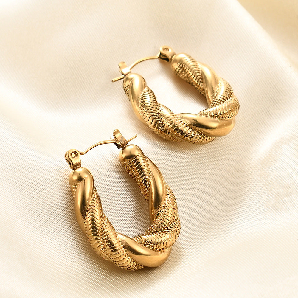 Twisted Gold Hoops