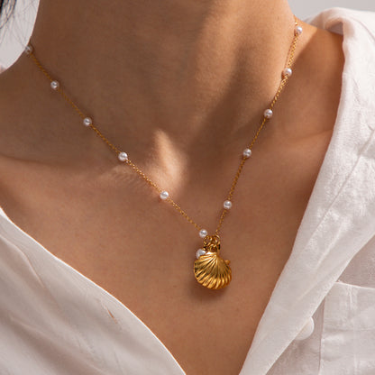 Marine Duo Gold Necklace