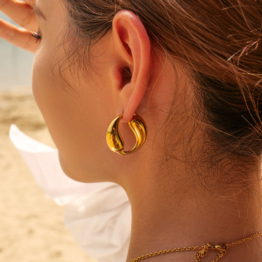 Lustrous Gold Hoops