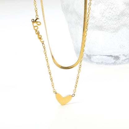 Pure Heart Gold Layered Necklace