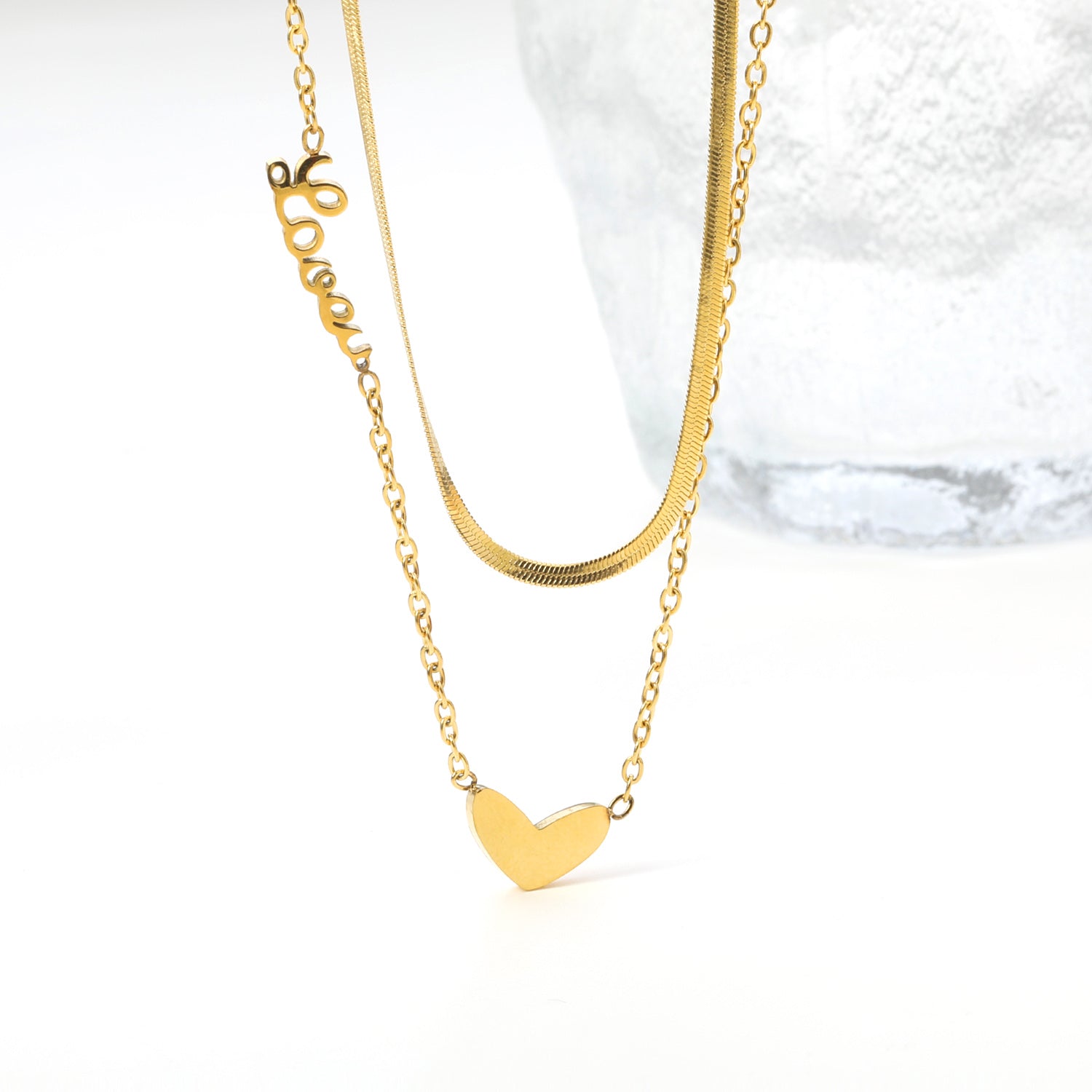 Pure Heart Gold Layered Necklace