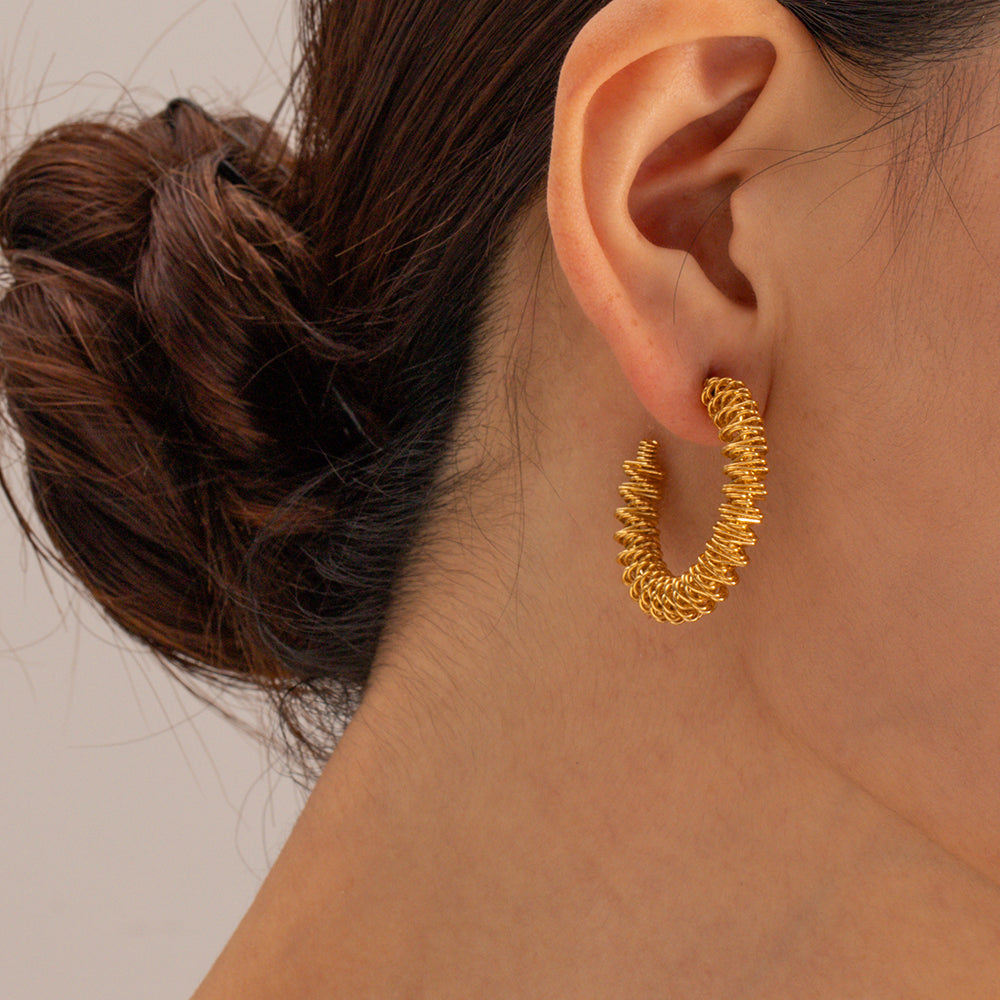 Golden Spiral Gold Hoops