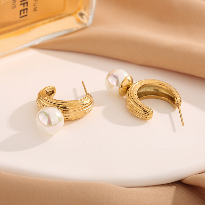 Pearl Hoop Earrings