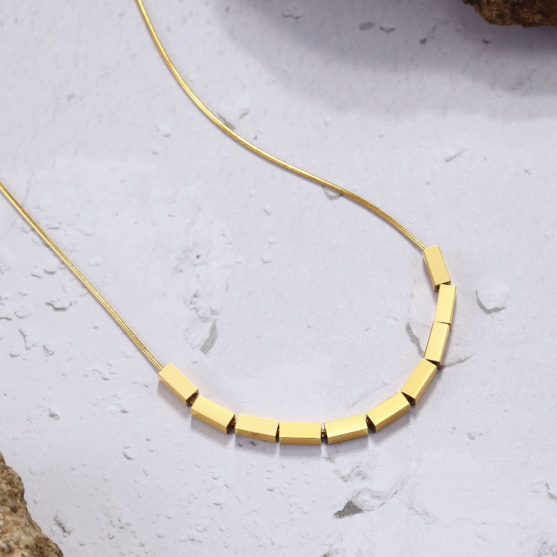 Cube of Elegance Gold Necklace