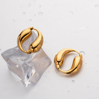 Lustrous Gold Hoops
