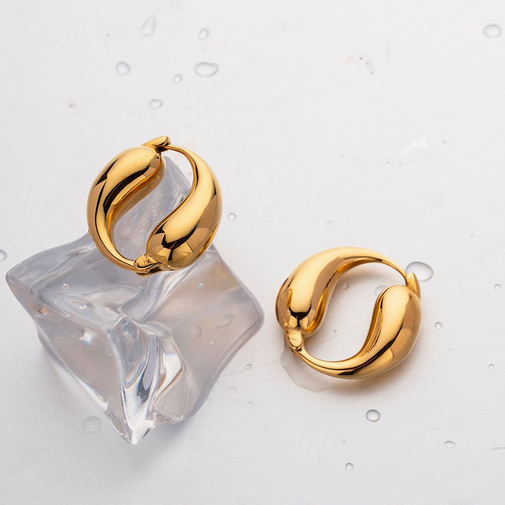 Lustrous Gold Hoops