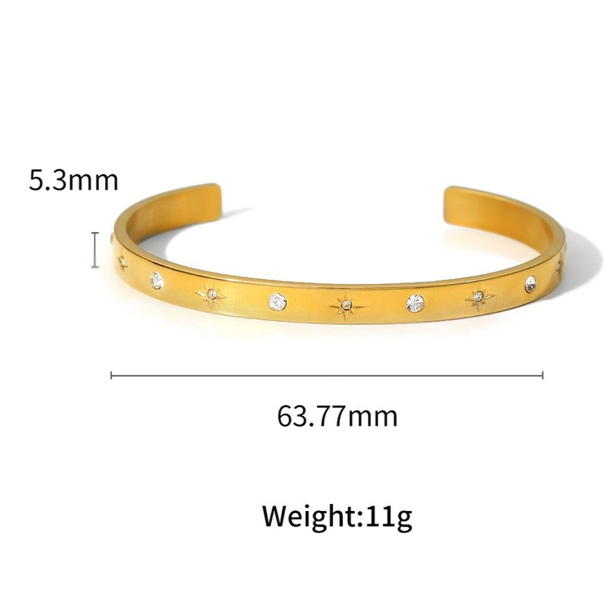 Starry Night - Gold Bangle Bracelet
