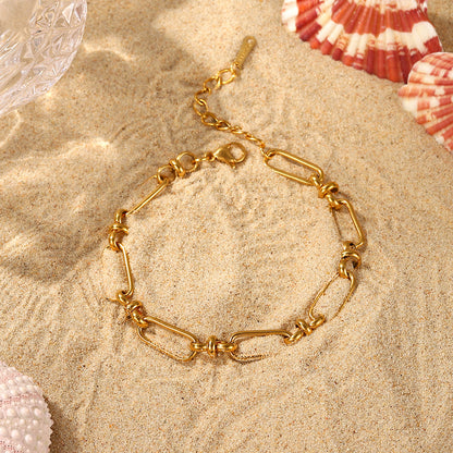 Safety Pin Chic - Gold Loose Bracelet