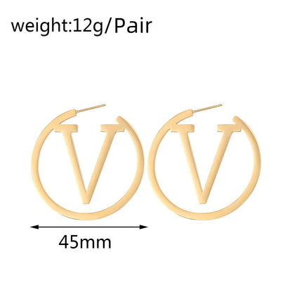 Vivid V Gold Hoops