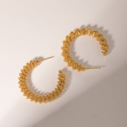 Golden Spiral Gold Hoops