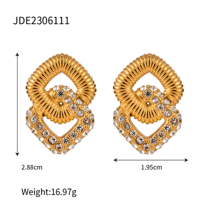 Interlocked Glam Gold - Cubic Zirconia Danglers