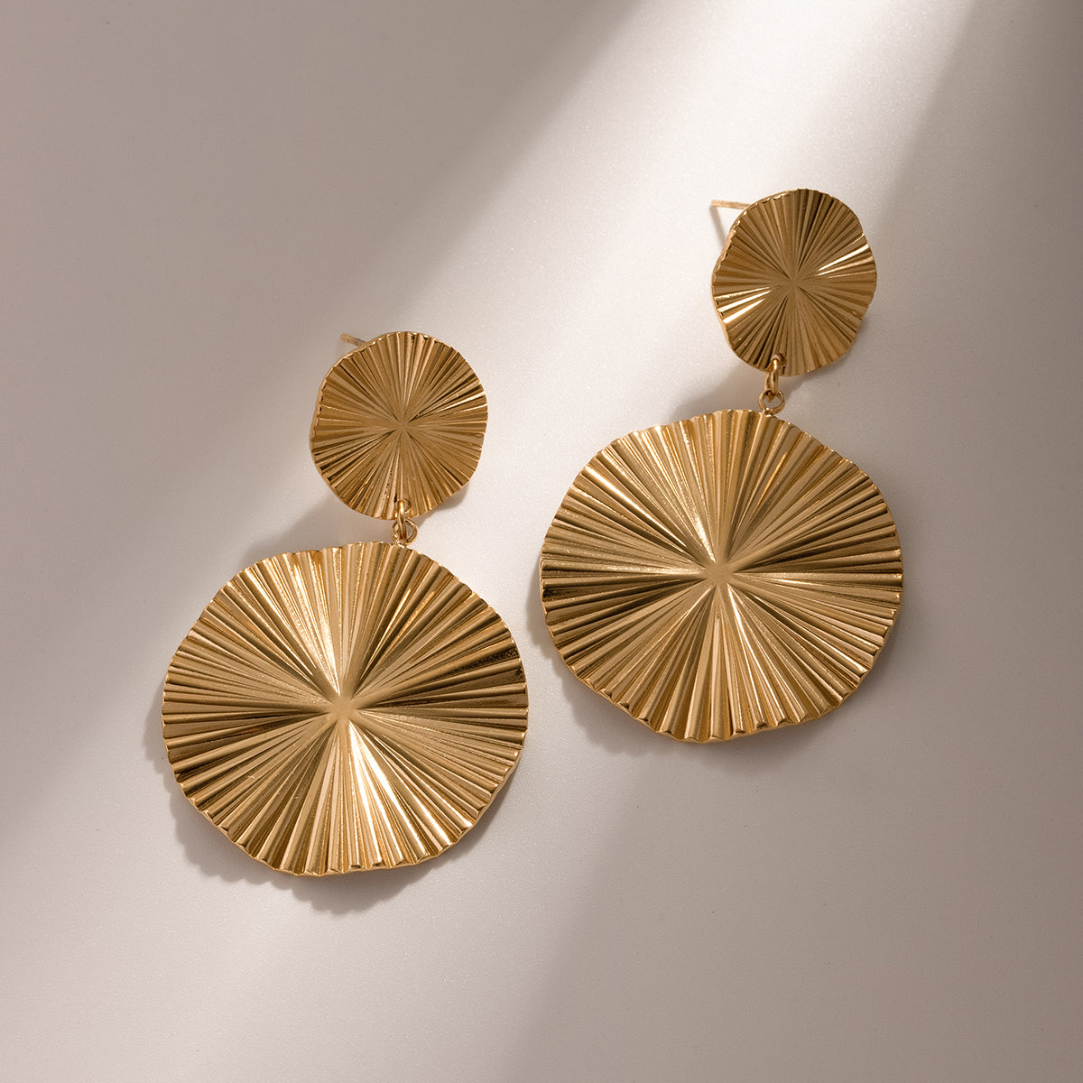 Radiance Disc Gold Danglers