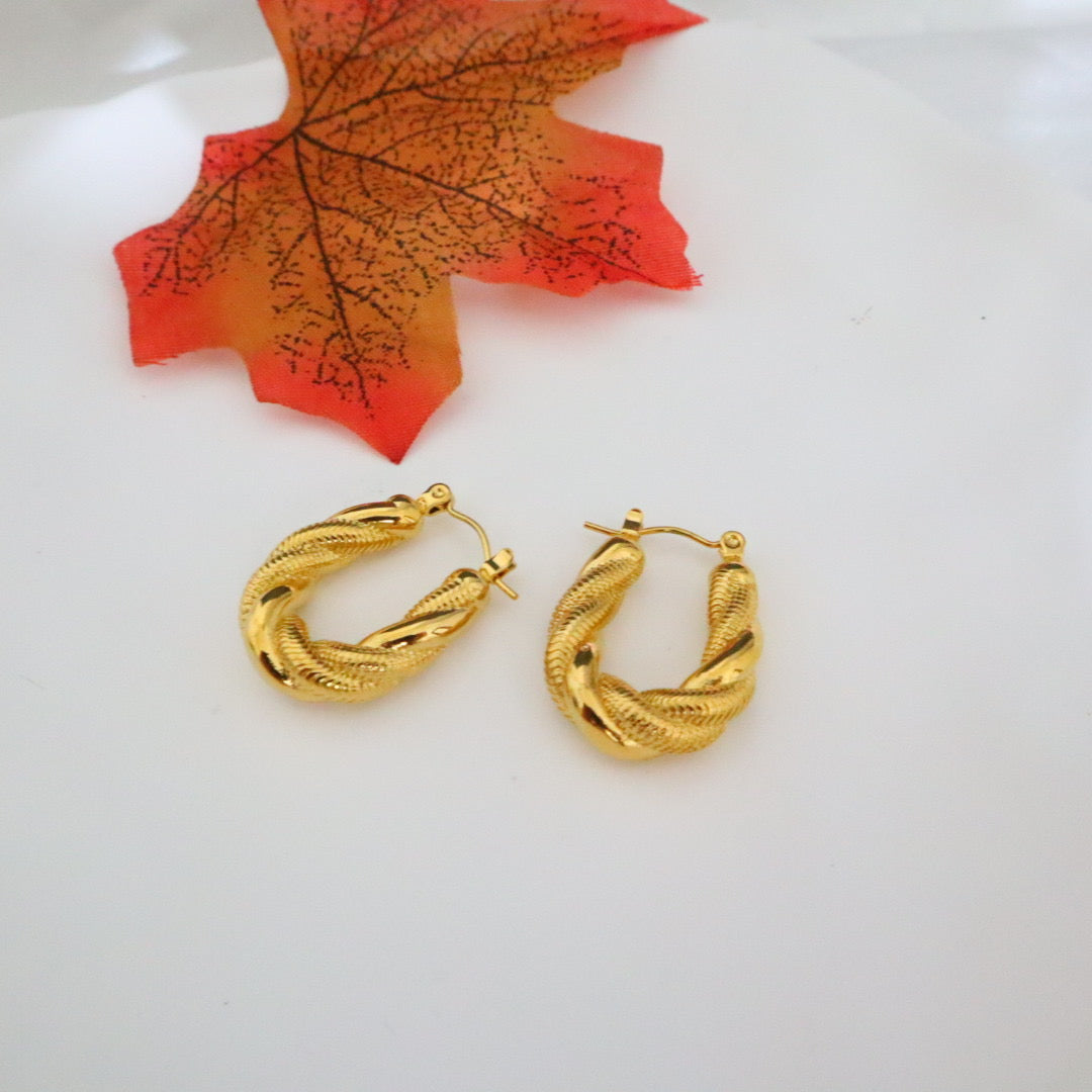 Twisted Gold Hoops