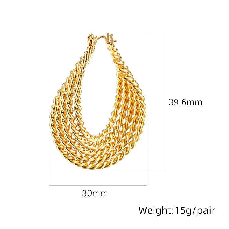 Swirl Gold Hoops