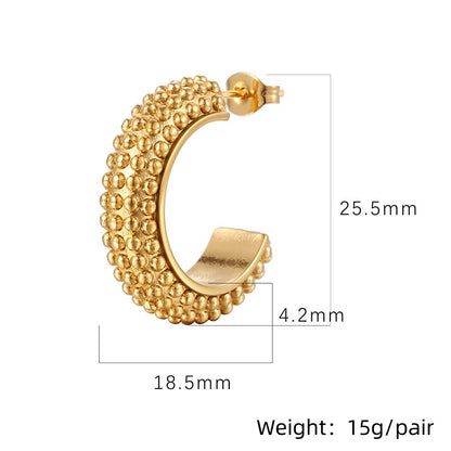 Pebbled Gold Hoops