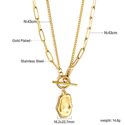 Regal Beaten Gold Layered Necklace