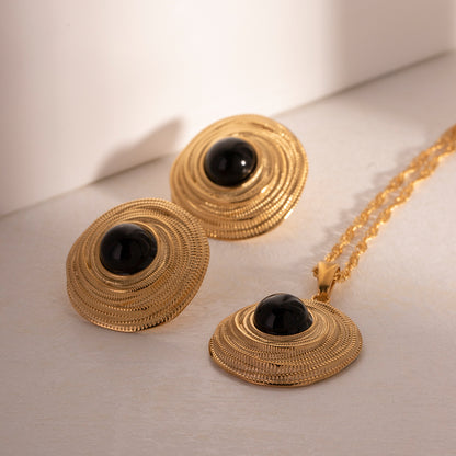 Golden Twist Black Enamel Gold Tops