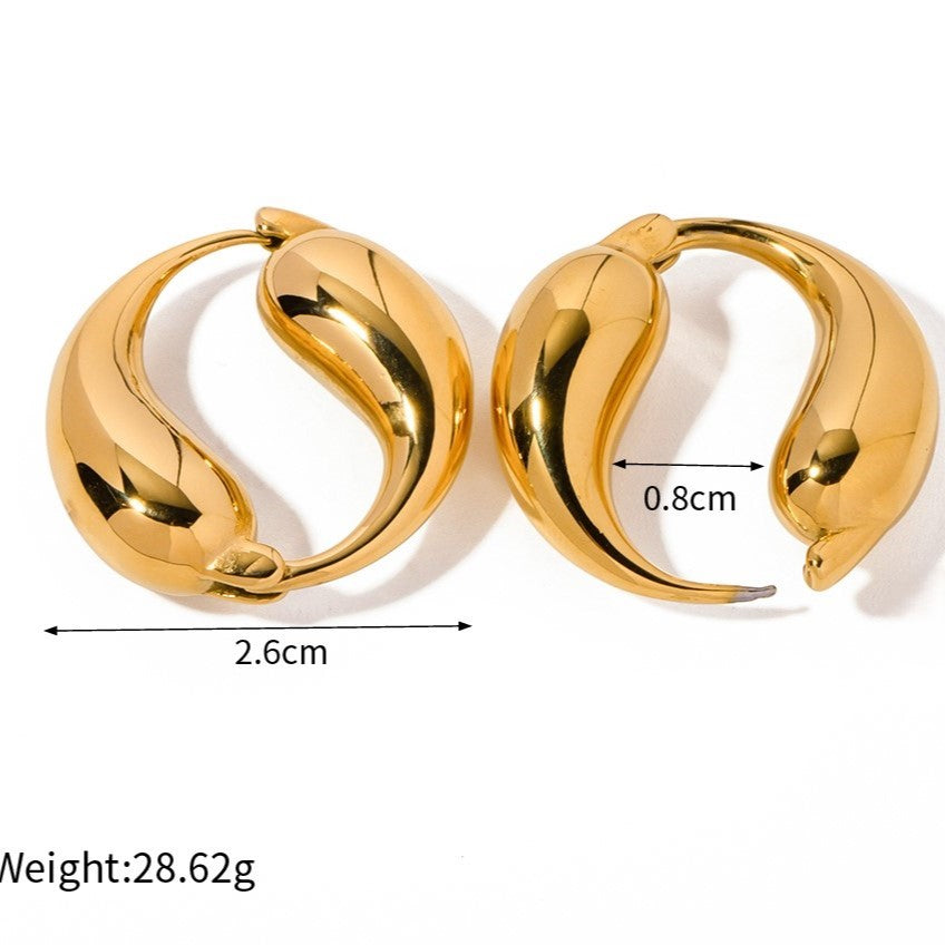 Lustrous Gold Hoops