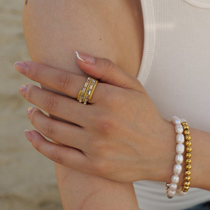 Brilliance Ring with Baguettes Cubic Zirconia