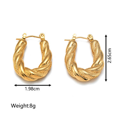 Twisted Gold Hoops
