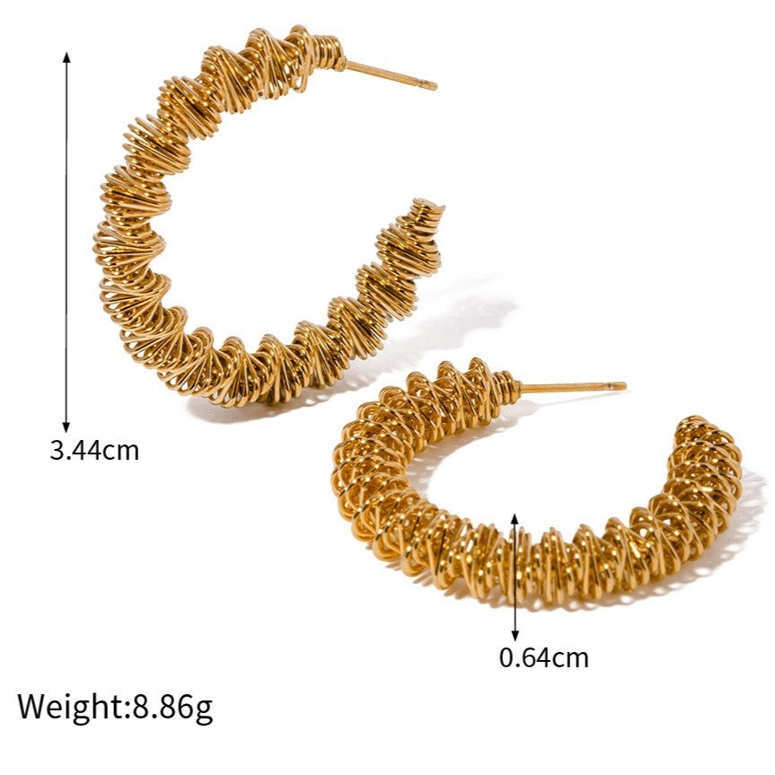 Golden Spiral Gold Hoops