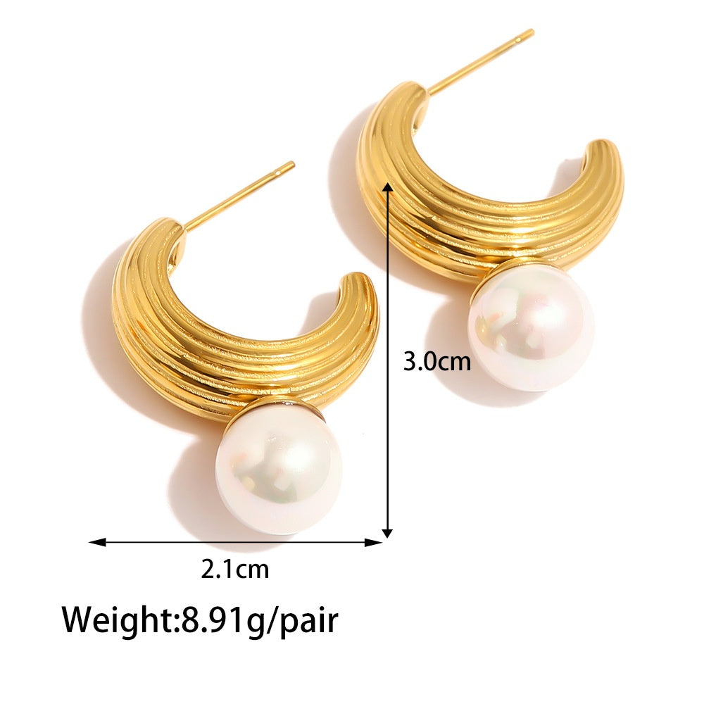 Pearl Hoop Earrings