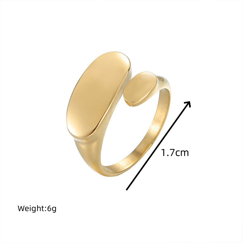 Dual Oval Charm Gold Ring