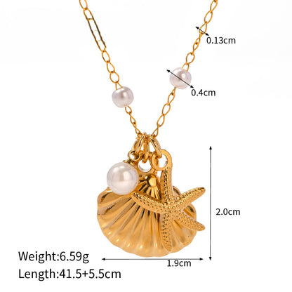 Marine Duo Gold Necklace