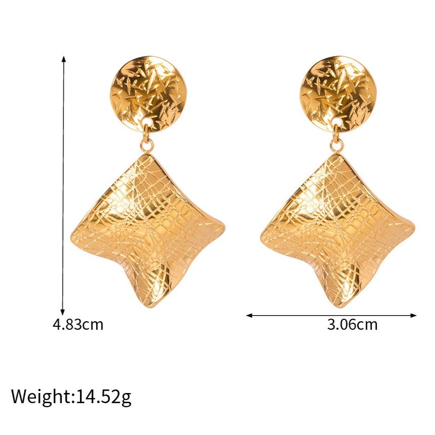 Mesh Facet Gold Danglers