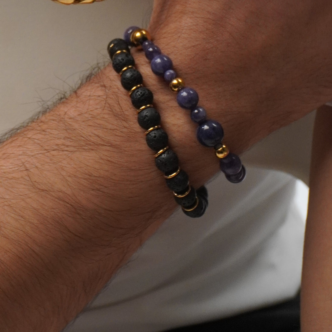 Black Lava Stones Bracelet