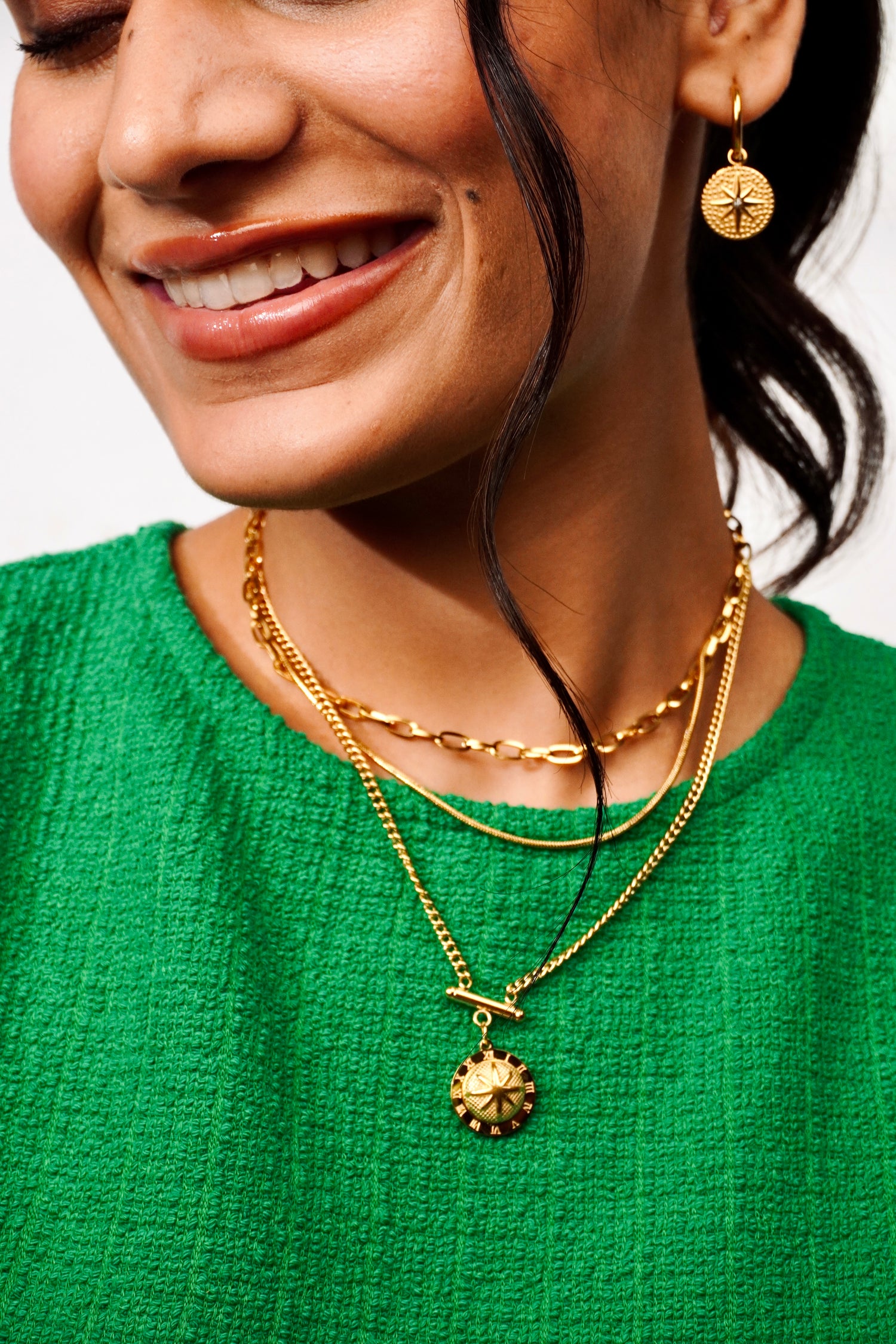 Gleaming Sundial Layered Necklace