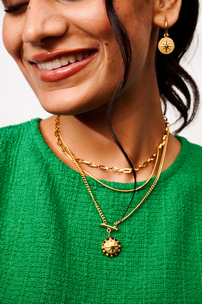 Gleaming Sundial Layered Necklace