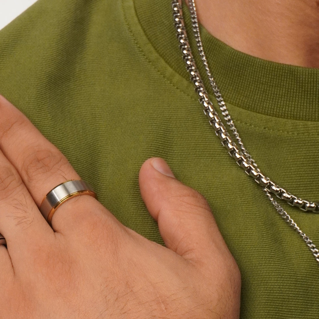 Mens Dual Metal Elegance Ring