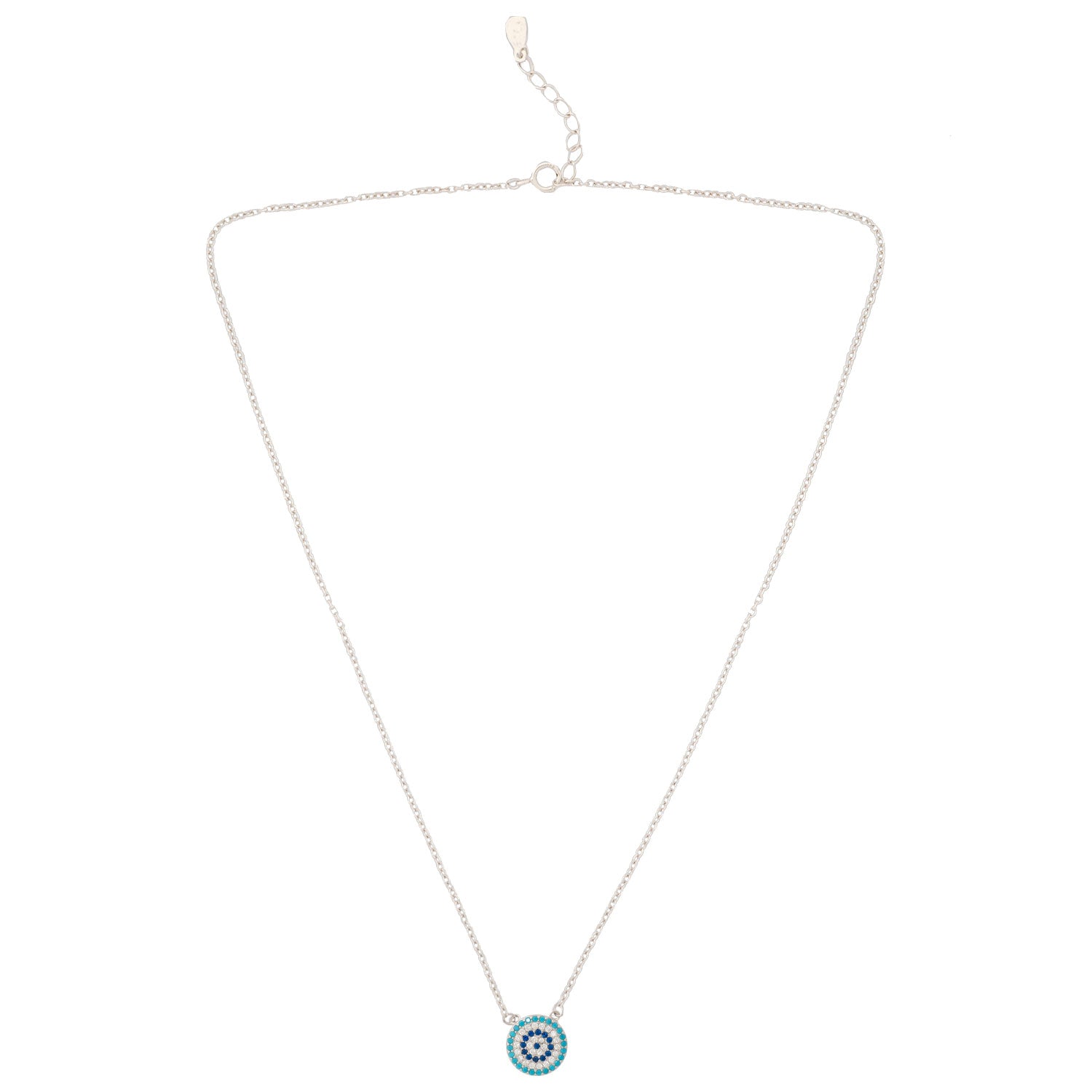 925 Silver Round Evil Eye Necklace