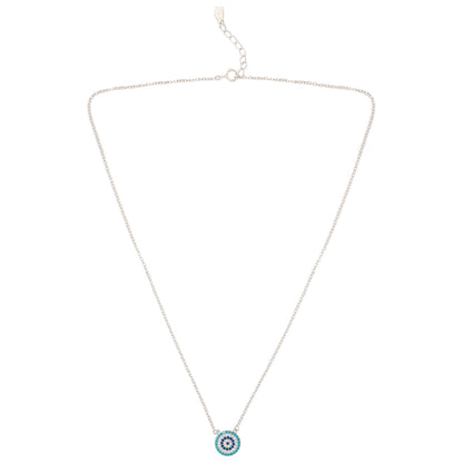 925 Silver Round Evil Eye Necklace
