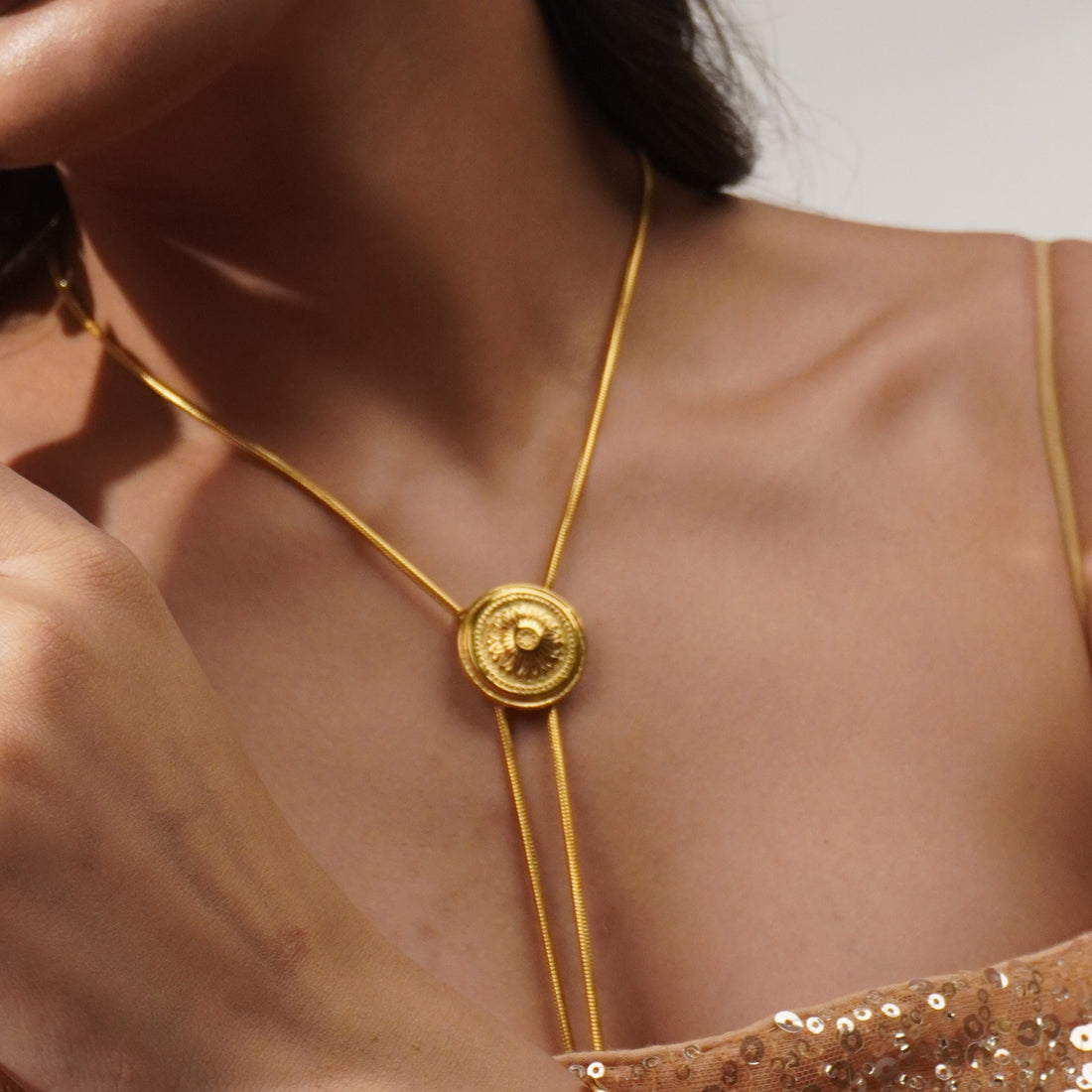 Gilded Emblem Necklace