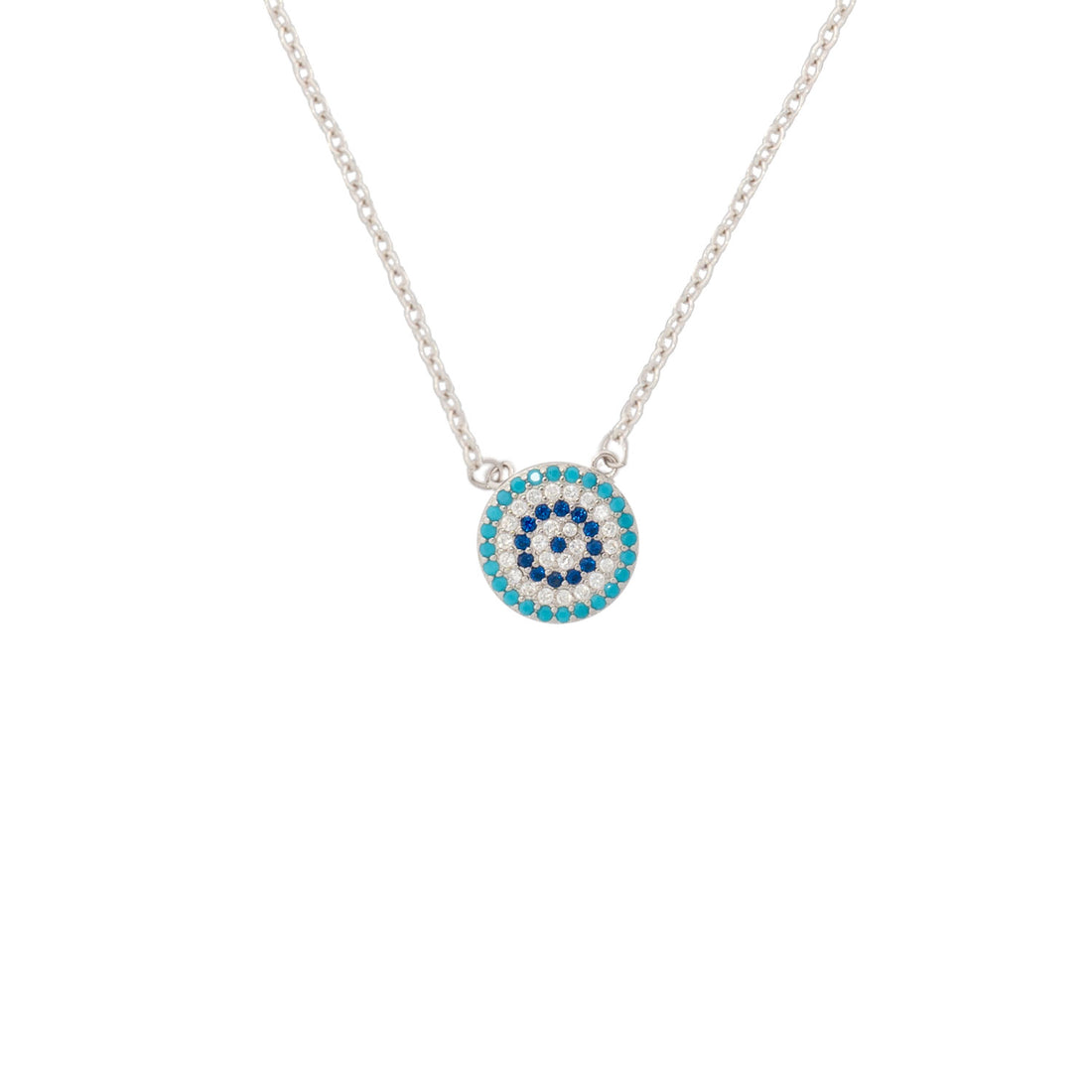 925 Silver Round Evil Eye Necklace