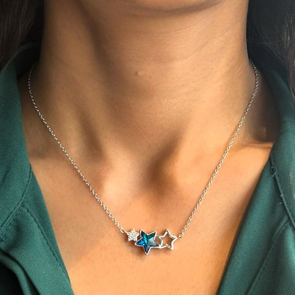 925 Silver Starry Trio Necklace