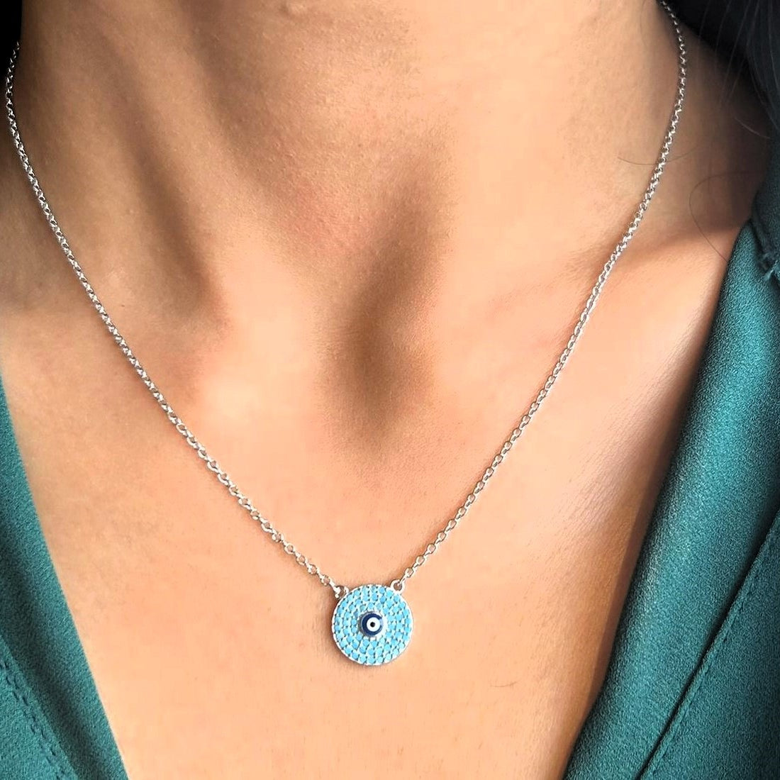 925 Silver Warding Evil Eye Necklace