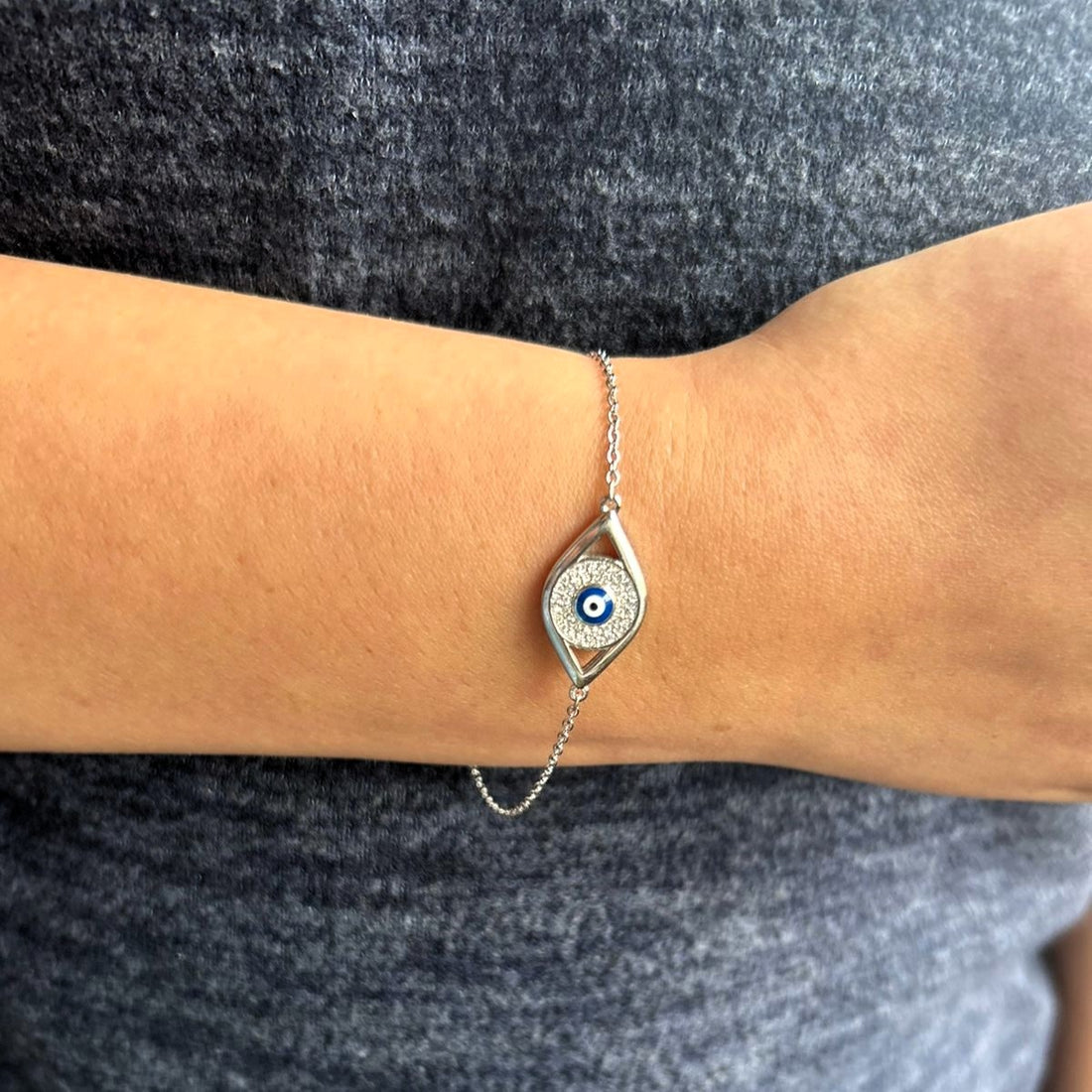 925 Silver Evil Eye Bracelet