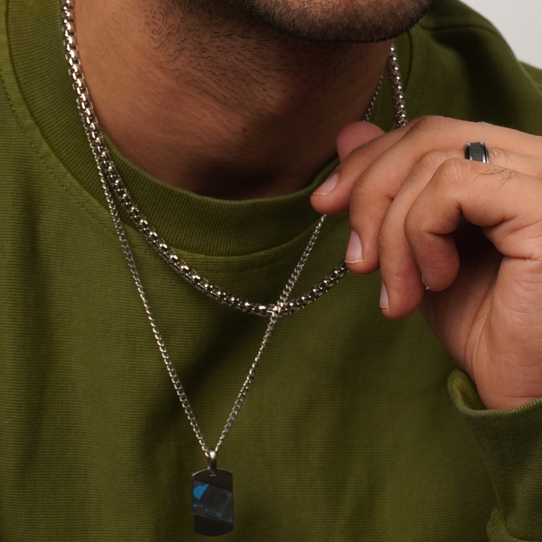 Mens Luster Neckchain - Silver